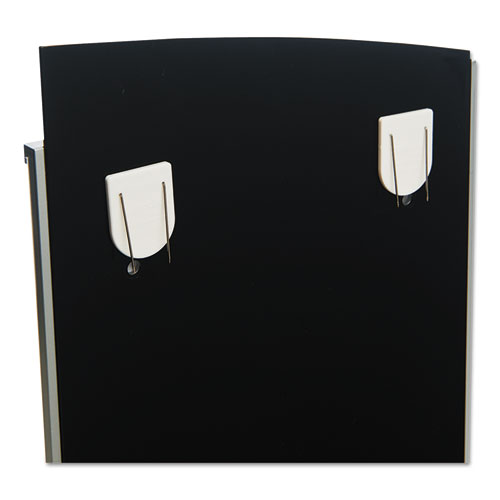 Image of Deflecto® Interior Image Anti-Glare Sign Holder, Landscape, 8.5 X 2 Insert, Black/Silver