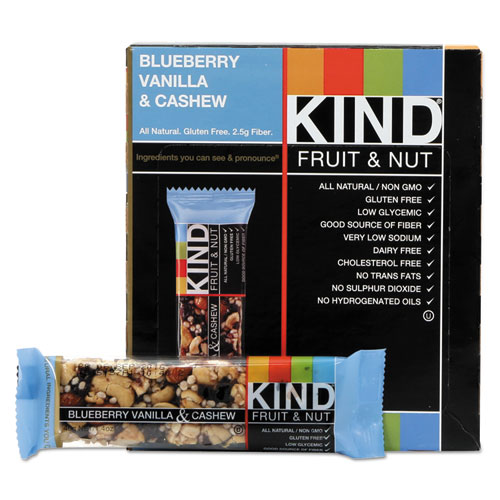 Fruit and Nut Bars, Blueberry Vanilla and Cashew, 1.4 oz Bar, 12/Box