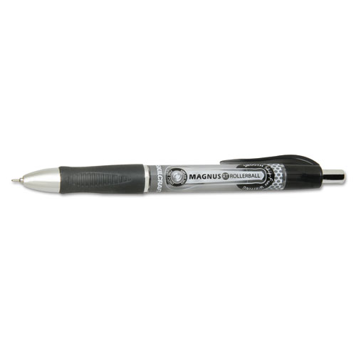 7520016539298 SKILCRAFT Needle Point Roller Ball Pen, Retractable, Fine 0.7 mm, Black Ink, Gray/Black/White Barrel, Dozen