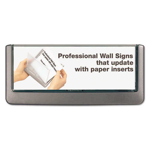 Durable® Click Sign Holder For Interior Walls, 6 3/4 x 5/8 x 3, Gray