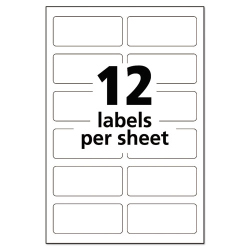 Durable Permanent Multi-Surface ID Labels, Inkjet/Laser Printers, 0.75 x 1.75, White, 12/Sheet, 10 Sheets/Pack
