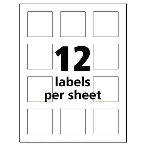 UltraDuty GHS Chemical Waterproof and UV Resistant Labels, 2 x 2, White, 12/Sheet, 50 Sheets/Pack