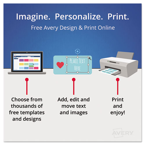 Image of Avery® Durable Permanent Multi-Surface Id Labels, Inkjet/Laser Printers, 0.75 X 1.75, White, 12/Sheet, 10 Sheets/Pack