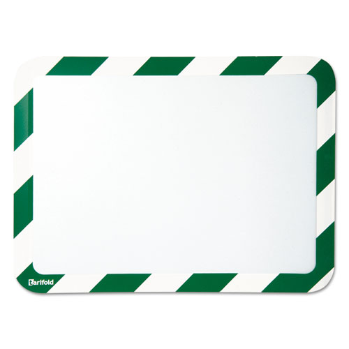 Tarifold, Inc. High Visibility Safety Frame Display Pocket-Self Adhesive, 10 1/4 x 14 1/2, GN/W