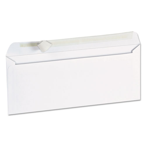Peel Seal Strip Business Envelope, 10, Square Flap, Self-Adhesive Closure, 4.13 x 9.5, White, 100/Box