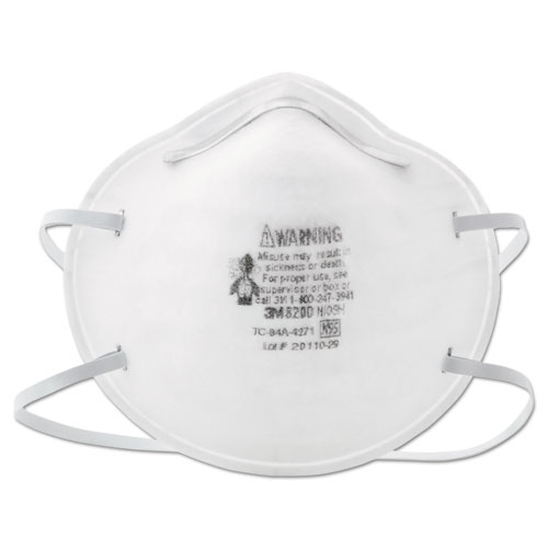 Image of 3M™ N95 Particle Respirator 8200 Mask, Standard Size, 20/Box