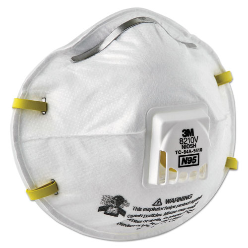 Image of 3M™ Particulate Respirator 8210V, N95, Cool Flow Valve, Standard Size, 10/Box