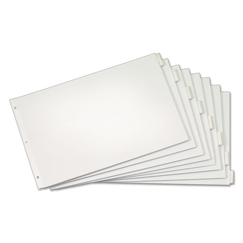 Image of Cardinal® Paper Insertable Dividers, 8-Tab, 11 X 17, White, Clear Tabs, 1 Set