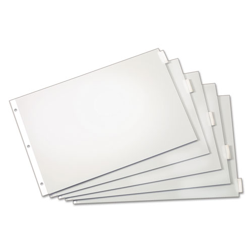 Image of Cardinal® Paper Insertable Dividers, 5-Tab, 11 X 17, White, Clear Tabs, 1 Set