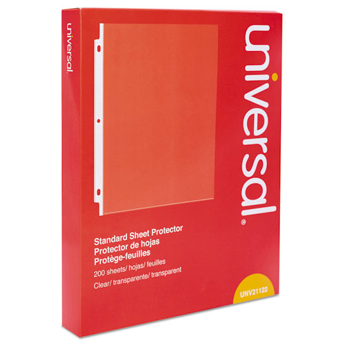Universal® Standard Sheet Protector, Standard, 8 1/2 x 11, Clear, 200/Box