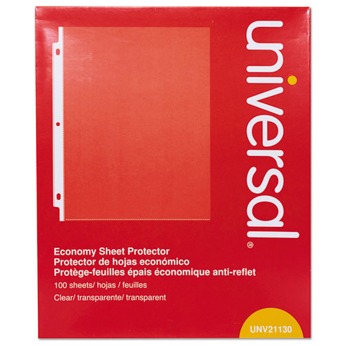 Universal® Standard Sheet Protector, Economy, 8 1/2 x 11, Clear, 200/Box