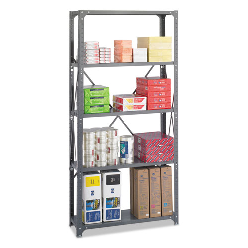 Image of Safco® Commercial Steel Shelving Unit, Five-Shelf, 36W X 12D X 75H, Dark Gray