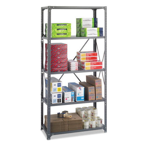Image of Safco® Commercial Steel Shelving Unit, Five-Shelf, 36W X 18D X 75H, Dark Gray