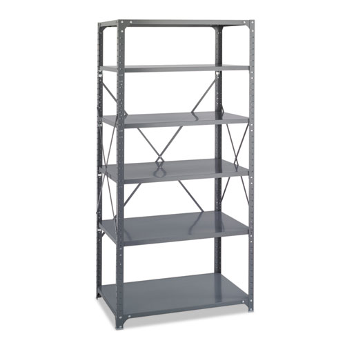Image of Safco® Commercial Steel Shelving Unit, Six-Shelf, 36W X 24D X 75H, Dark Gray