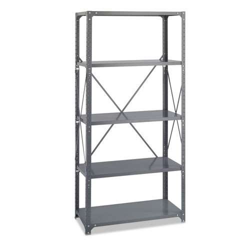 Commercial Steel Shelving Unit, Five-Shelf, 36w x 18d x 75h, Dark Gray