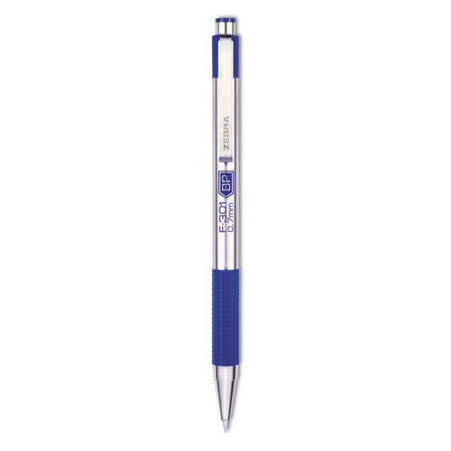 Zebra® F-301 Ballpoint Retractable Pen, Blue Ink, Fine