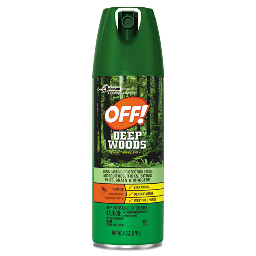 OFF!® Deep Woods Dry Insect Repellent, 4oz, Aerosol, Neutral, 12/Carton