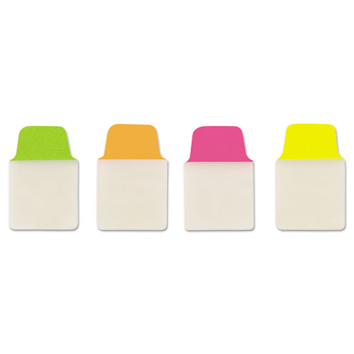 Ultra Tabs Repositionable Mini Tabs, 1/5-Cut Tabs, Assorted Neon, 1" Wide, 80/Pack