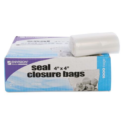 Stout® by Envision™ Envision Zipper Seal Closure Bags, Clear, 4 x 4, 1000/Carton