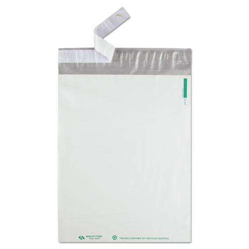 Redi-Strip Poly Mailer, #4, Square Flap with Perforated Strip, Redi-Strip Adhesive Closure, 10 x 13, White, 100/Pack