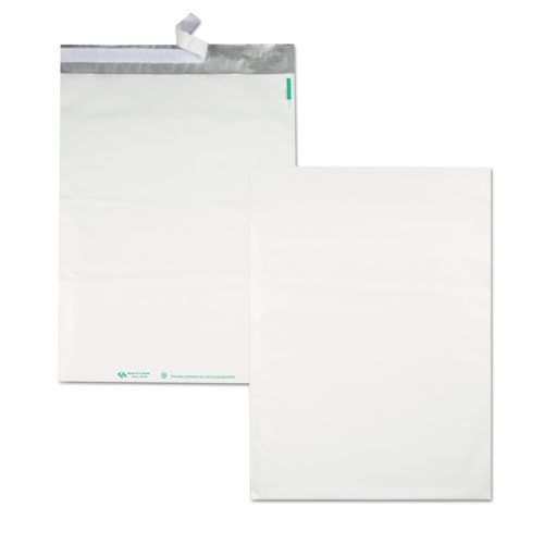 Redi-Strip Poly Mailer, #6, Square Flap, Redi-Strip Adhesive Closure, 14 x 19, White, 100/Pack