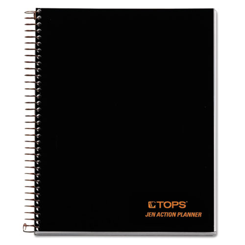 TOPS™ JEN Action Planner, 1-Subject, Narrow Rule, Black Cover, (100) 8.5 x 6.75 Sheets