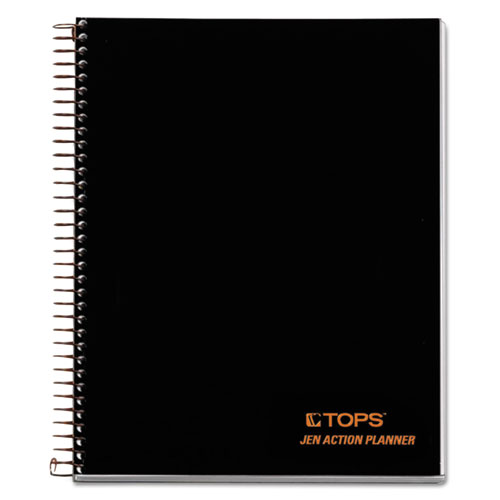 Tops™ Jen Action Planner, 1-Subject, Narrow Rule, Black Cover, (100) 8.5 X 6.75 Sheets