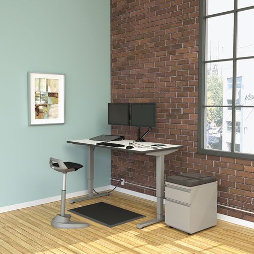 AdaptivErgo Sit-Stand 3-Stage Electric Height-Adjustable Table Base with Memory Control, 48.06" x 24.35" x 25" to 50.7", Gray