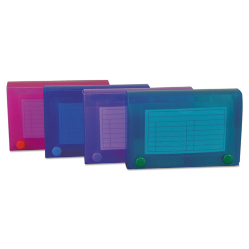 C-Line® Index Card Case, Holds 100 3 x 5 Cards, Polypropylene, Assorted Colors