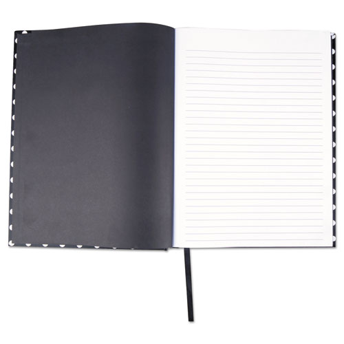 Image of Universal® Casebound Hardcover Notebook, 1-Subject, Wide/Legal Rule, Black/White Cover, (150) 10.25 X 7.63 Sheets