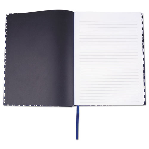 Image of Universal® Casebound Hardcover Notebook, 1-Subject, Wide/Legal Rule, Dark Blue/White Cover, (150) 10.25 X 7.63 Sheets