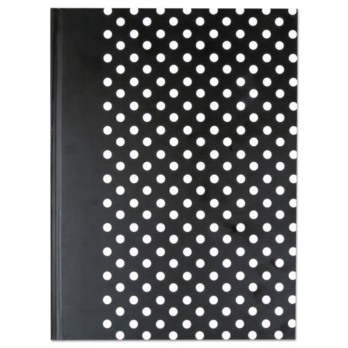 Casebound Hardcover Notebook, 1 Subject, Wide/Legal Rule, Black/White Cover, 10.25 x 7.63, 150 Sheets
