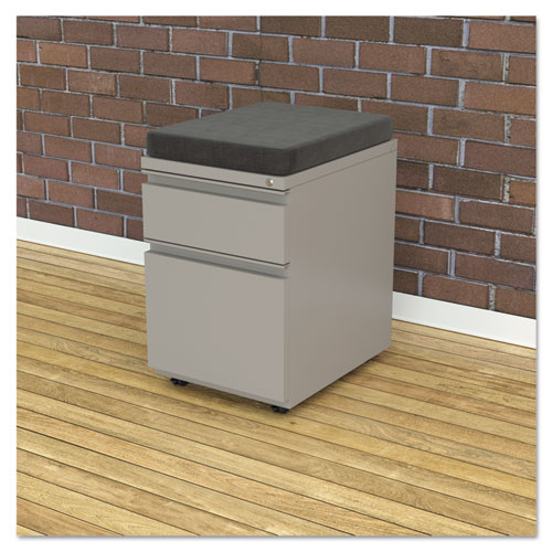 Image of File Pedestal with Full-Length Pull, Left or Right, 2-Drawers: Box/File, Legal/Letter, Light Gray, 14.96" x 19.29" x 21.65"