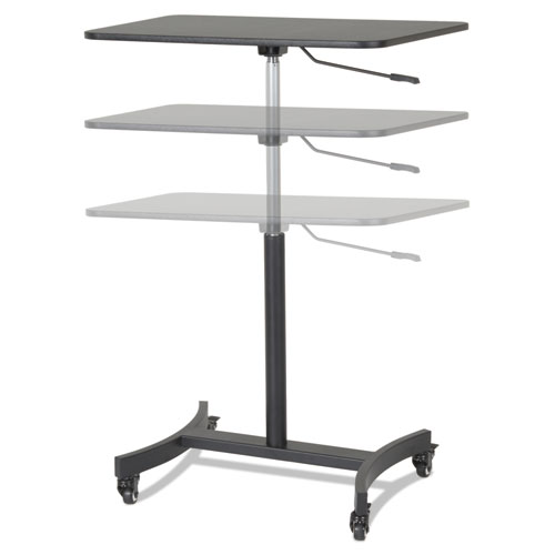Victor® DC500 High Rise Collection Mobile Adjustable Standing Desk, 30.75" x 22" x 29" to 44", Black