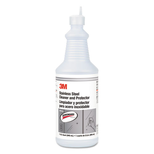 3M™ Stainless Steel Cleaner And Polish, Unscented, 32 Oz Bottle, 6/Carton