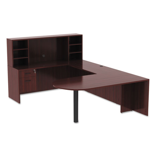 Image of Alera Valencia Series Hanging Pedestal File, Left/Right, 2-Drawers: Box/File, Legal/Letter, Mahogany, 15.63" x 20.5" x 19.25"
