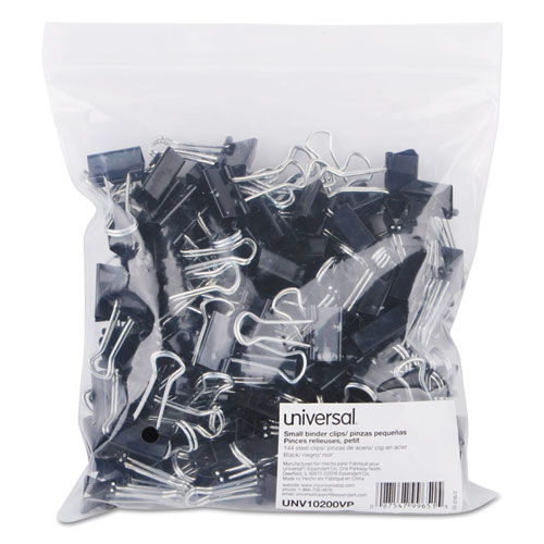 Universal® Binder Clips, Small, Black/Silver, 36/Pack