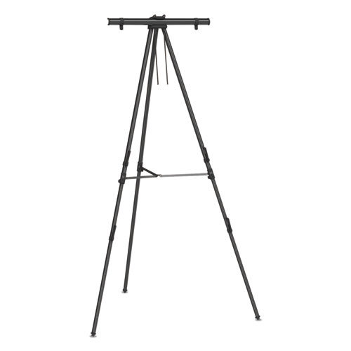 Image of Aluminum Heavy-Duty Display Easel, 38" to 66" High, Aluminum, Black