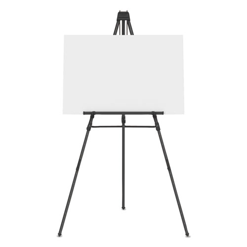 Image of Aluminum Heavy-Duty Display Easel, 38" to 66" High, Aluminum, Black