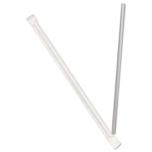 Jumbo Straws, 7.75", Plastic, Translucent, 500/Box