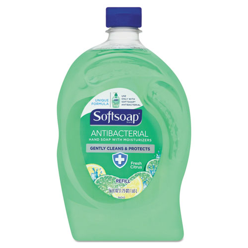 Softsoap® Antibacterial Liquid Hand Soap Refill, Fresh Citrus, Aqua, 56 oz Bottle, 6/Ct
