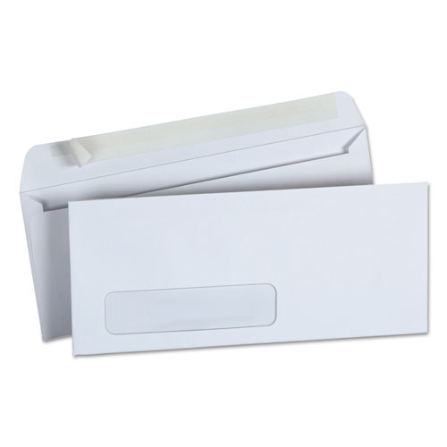 Peel Seal Strip Business Envelope, 10, Square Flap, Self-Adhesive Closure, Lower Left Window, 4.13 x 9.5, White, 500/Box