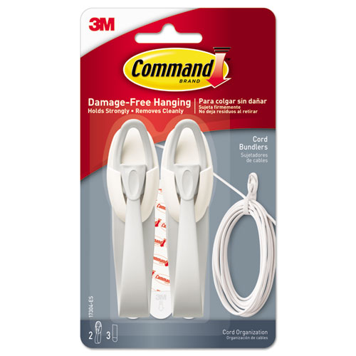 Image of Command™ Cable Bundler, White, 2/Pack