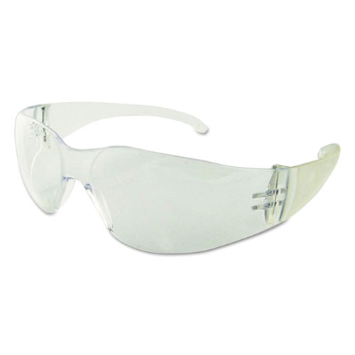 Safety Glasses, Clear Frame/Clear Lens, Polycarbonate, Dozen