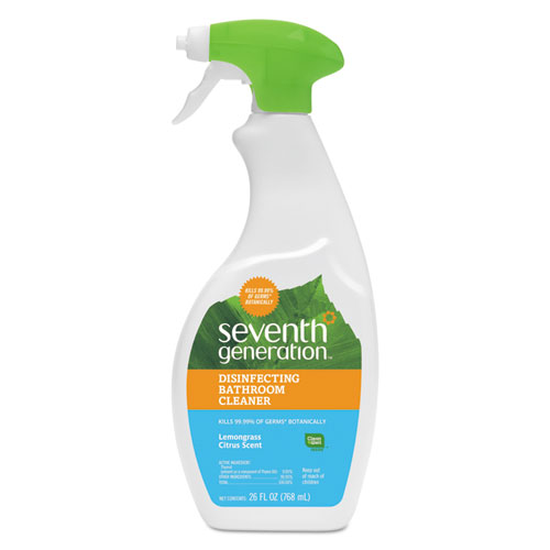 Seventh Generation® Botanical Disinfecting Cleaner Spray, Lemongrass Citrus, 26oz Bottle, 8/Ctn