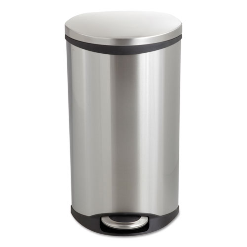 Image of Safco® Step-On Medical Receptacle, 7.5 Gal, Steel, Stainless Steel