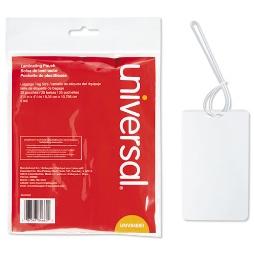 Universal® Laminating Pouches, 5 mil, 2.5" x 4.25", Matte Clear, 25/Pack