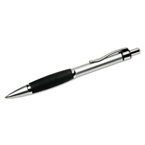 7520014457226 SKILCRAFT Precision 305 Ballpoint Pen, Retractable, Medium 1 mm, Black Ink, Silver Barrel, Dozen