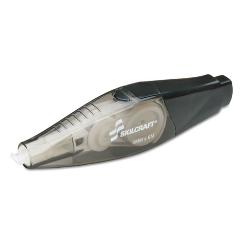 7510016143526 SKILCRAFT Retractable Pen-Style Correction Tape, Translucent Black Applicator, 0.17" x 5 m