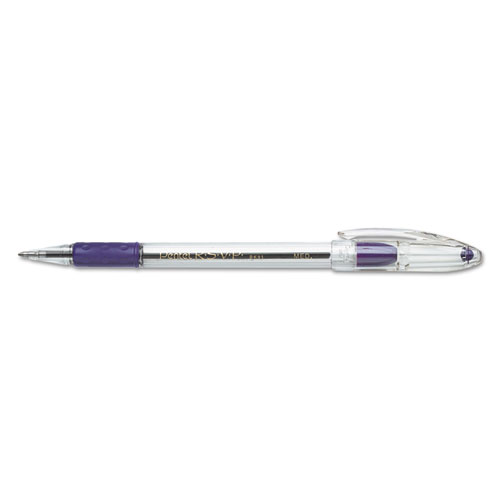 Image of Pentel® R.S.V.P. Ballpoint Pen, Stick, Medium 1 Mm, Violet Ink, Clear/Violet Barrel, Dozen